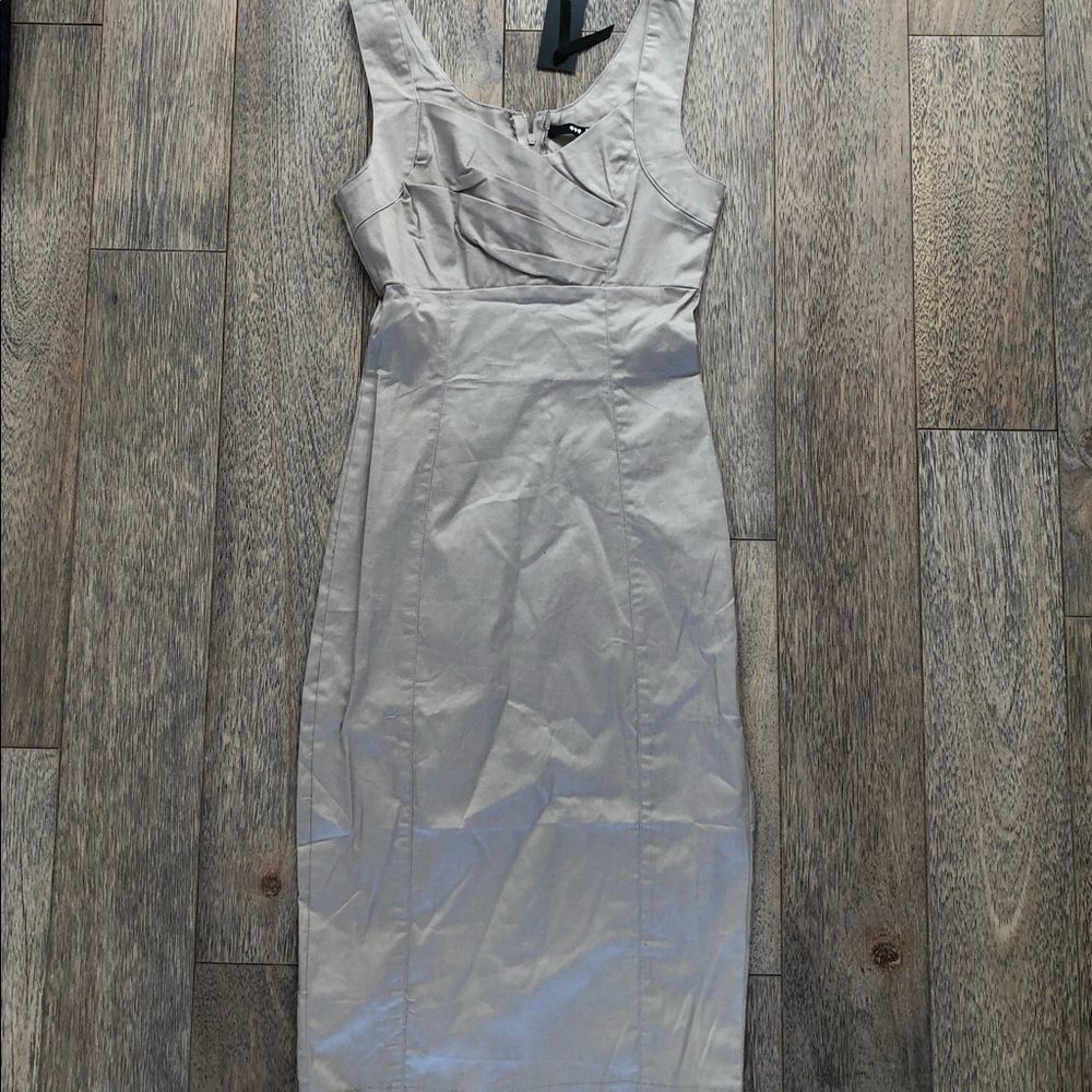 Tan Sleeveless Midi Dress Size S New